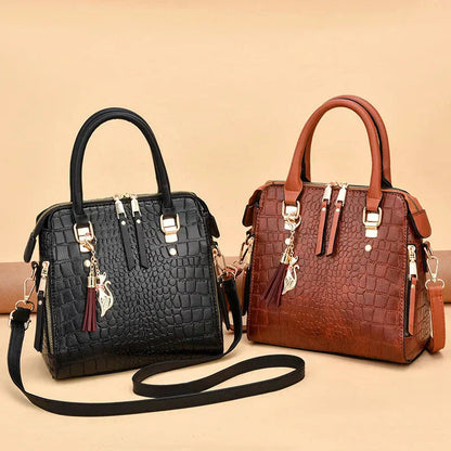 Sac en Cuir avec Imprimé Crocodile