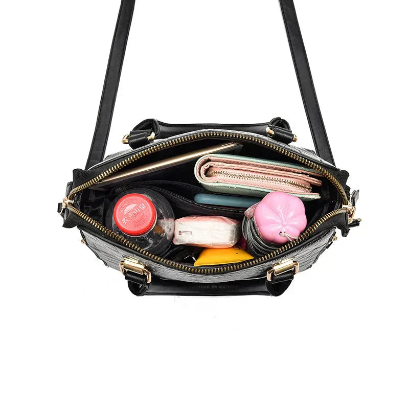 Sac en Cuir avec Imprimé Crocodile