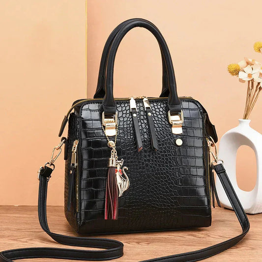 Sac en Cuir avec Imprimé Crocodile