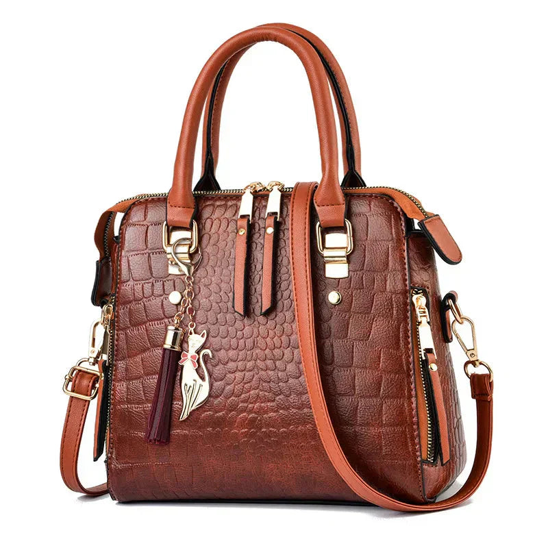 Sac en Cuir avec Imprimé Crocodile