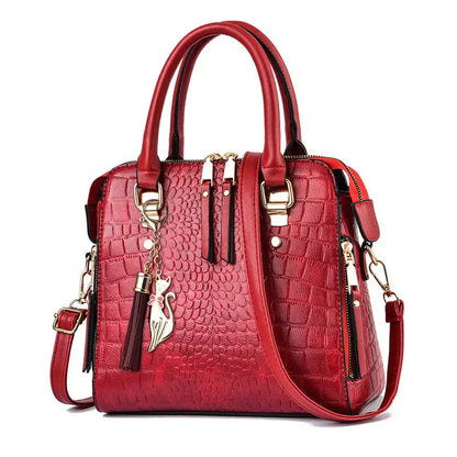 Sac en Cuir avec Imprimé Crocodile
