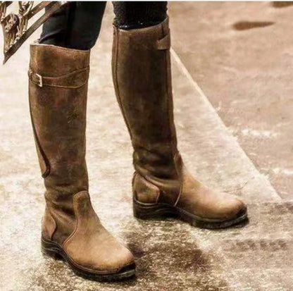 Bottes de Femme Imperméables au Genou avec Sangle et Semelle Antidérapante