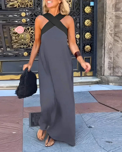 Quirine™ | Robe Maxi avec Croisé Avant.