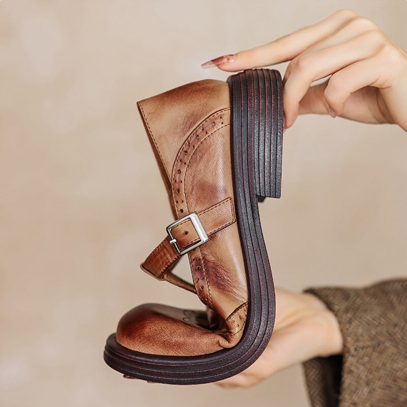 Mattea | Élégantes Mary Janes en Cuir