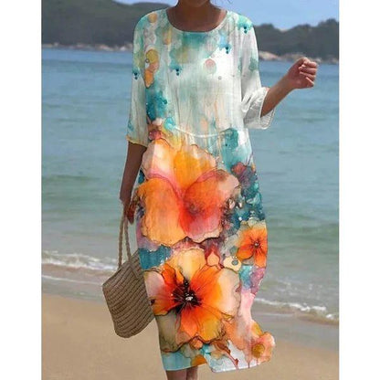 Miranda - Robe florale élégante avec couverture pour le ventre
