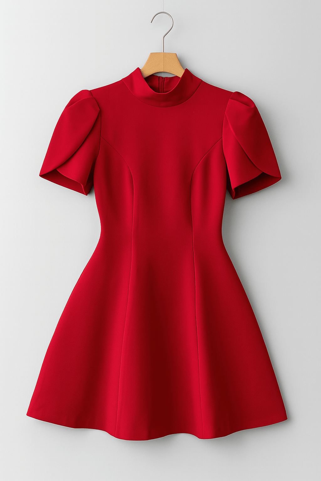 Robe Mini Structurée Michelle avec Manches Bouffantes