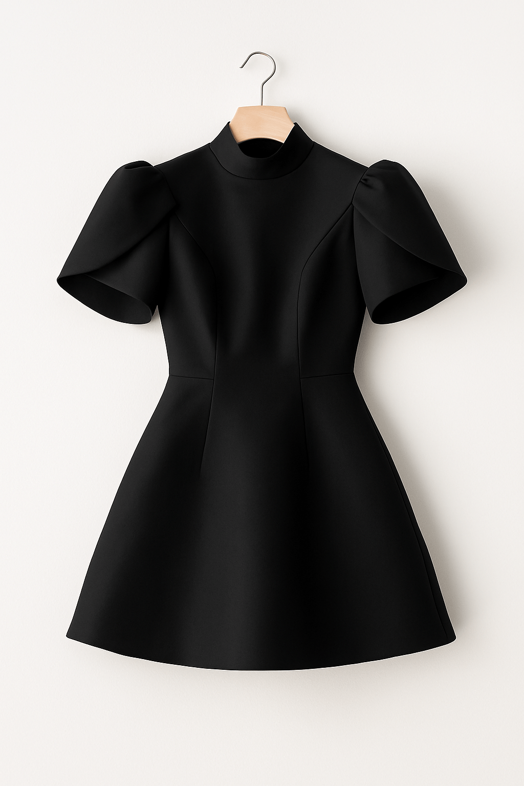 Robe Mini Structurée Michelle avec Manches Bouffantes