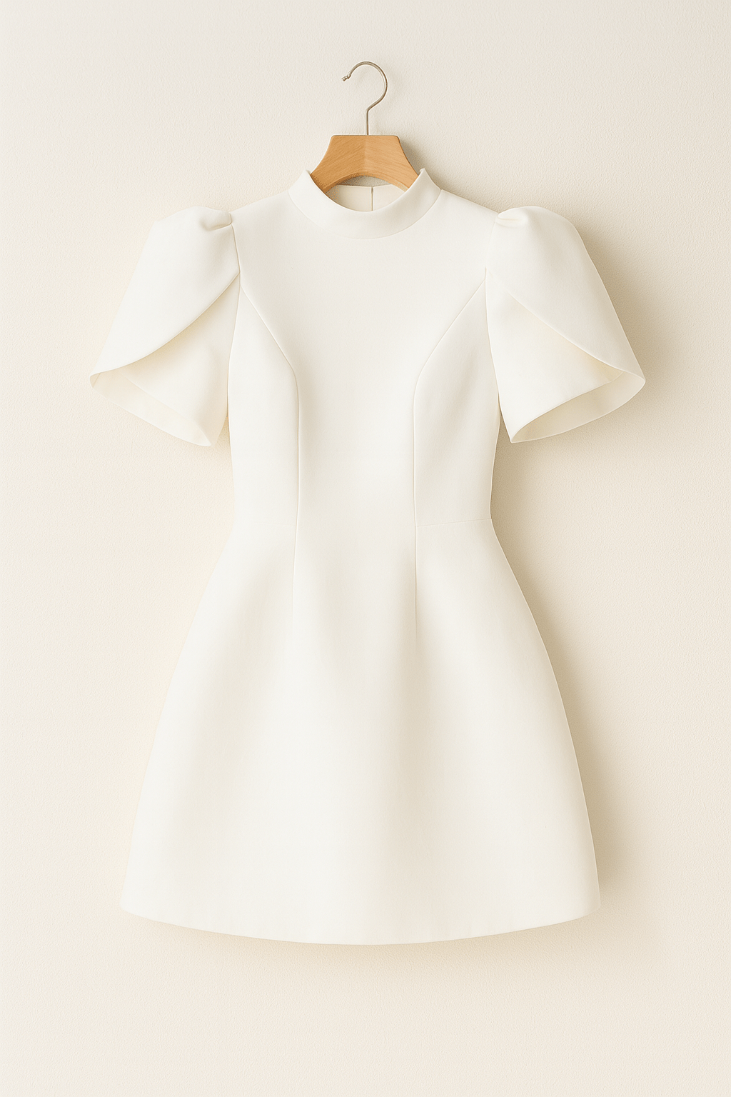 Robe Mini Structurée Michelle avec Manches Bouffantes