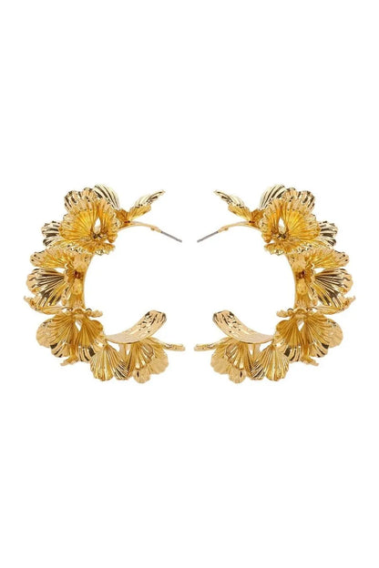 Hadley | Boucles d'oreilles en forme de C avec design floral