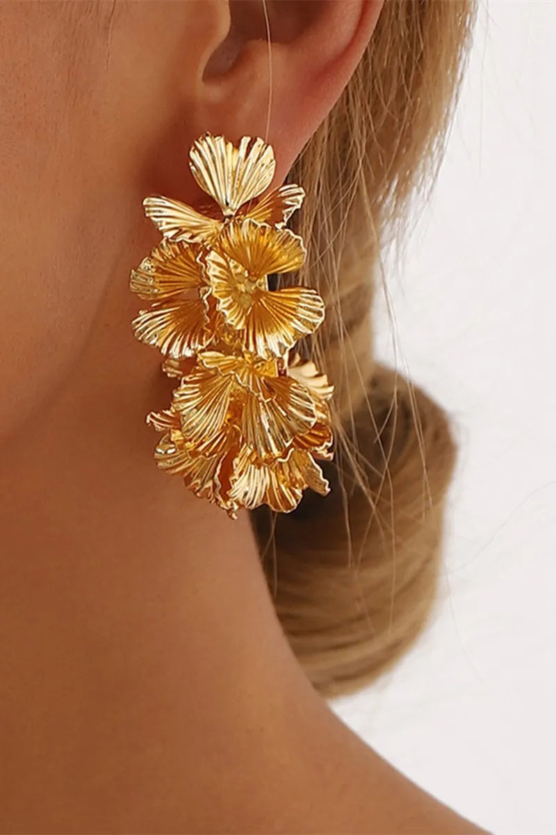Hadley | Boucles d'oreilles en forme de C avec design floral