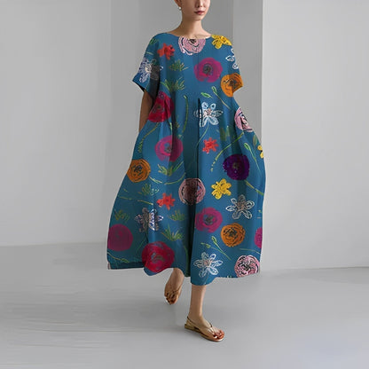 Naomi - Robe maxi boho avec fleurs, parfaite pour le printemps