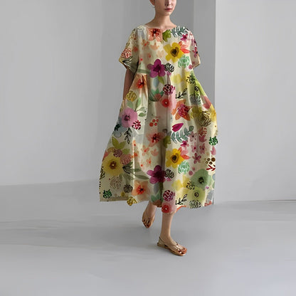Naomi - Robe maxi boho avec fleurs, parfaite pour le printemps