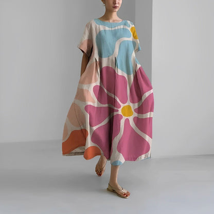 Naomi - Robe maxi boho avec fleurs, parfaite pour le printemps