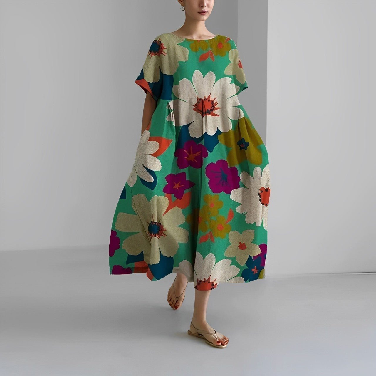 Naomi - Robe maxi boho avec fleurs, parfaite pour le printemps