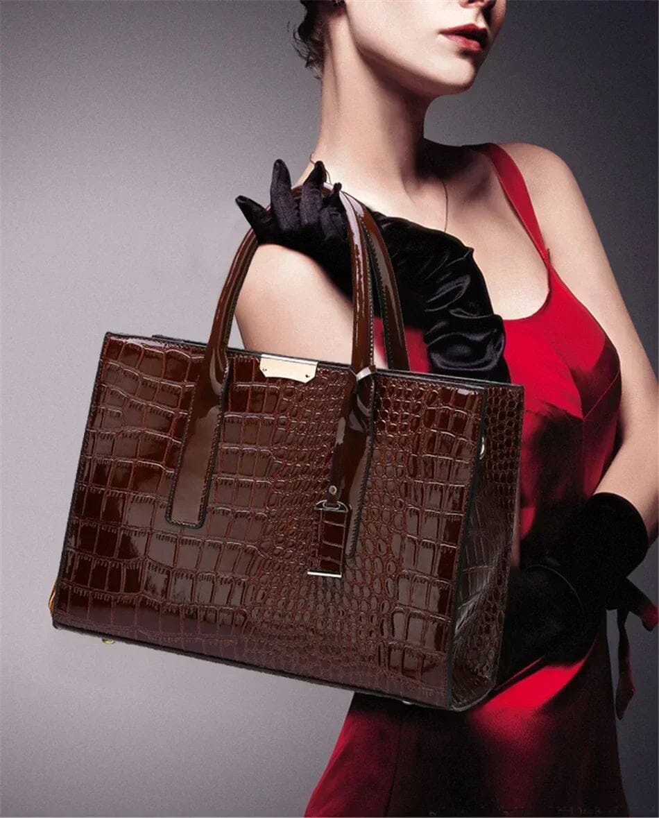 Sac en Cuir avec Imprimé Crocodile de New York