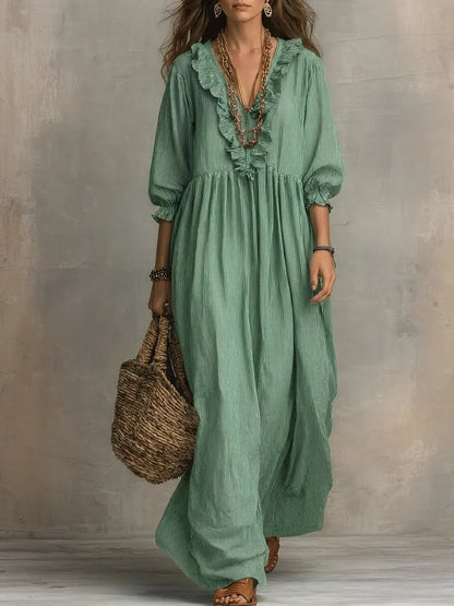 Elowen | Robe Maxi à Manches Longues Boho