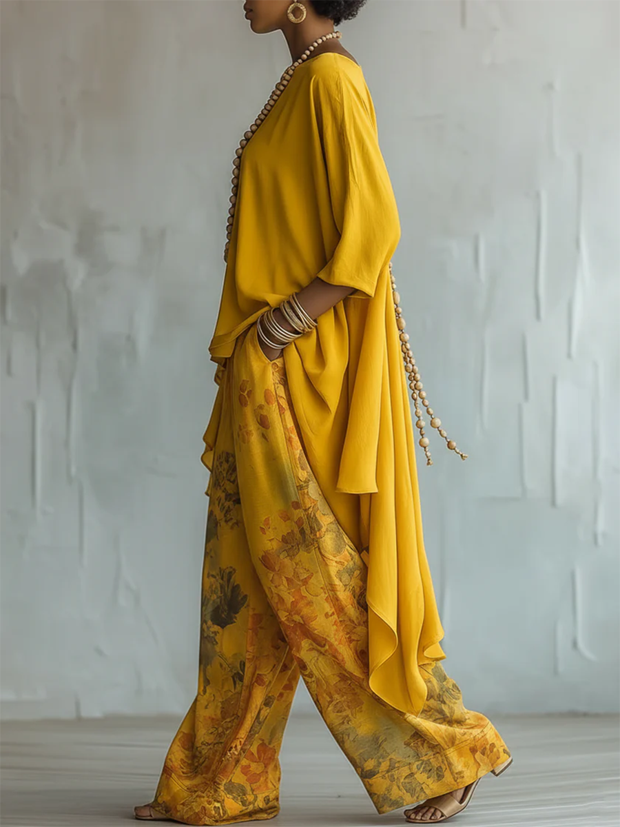 Guilia | Ensemble Imprimé Floral Artistique Élégant