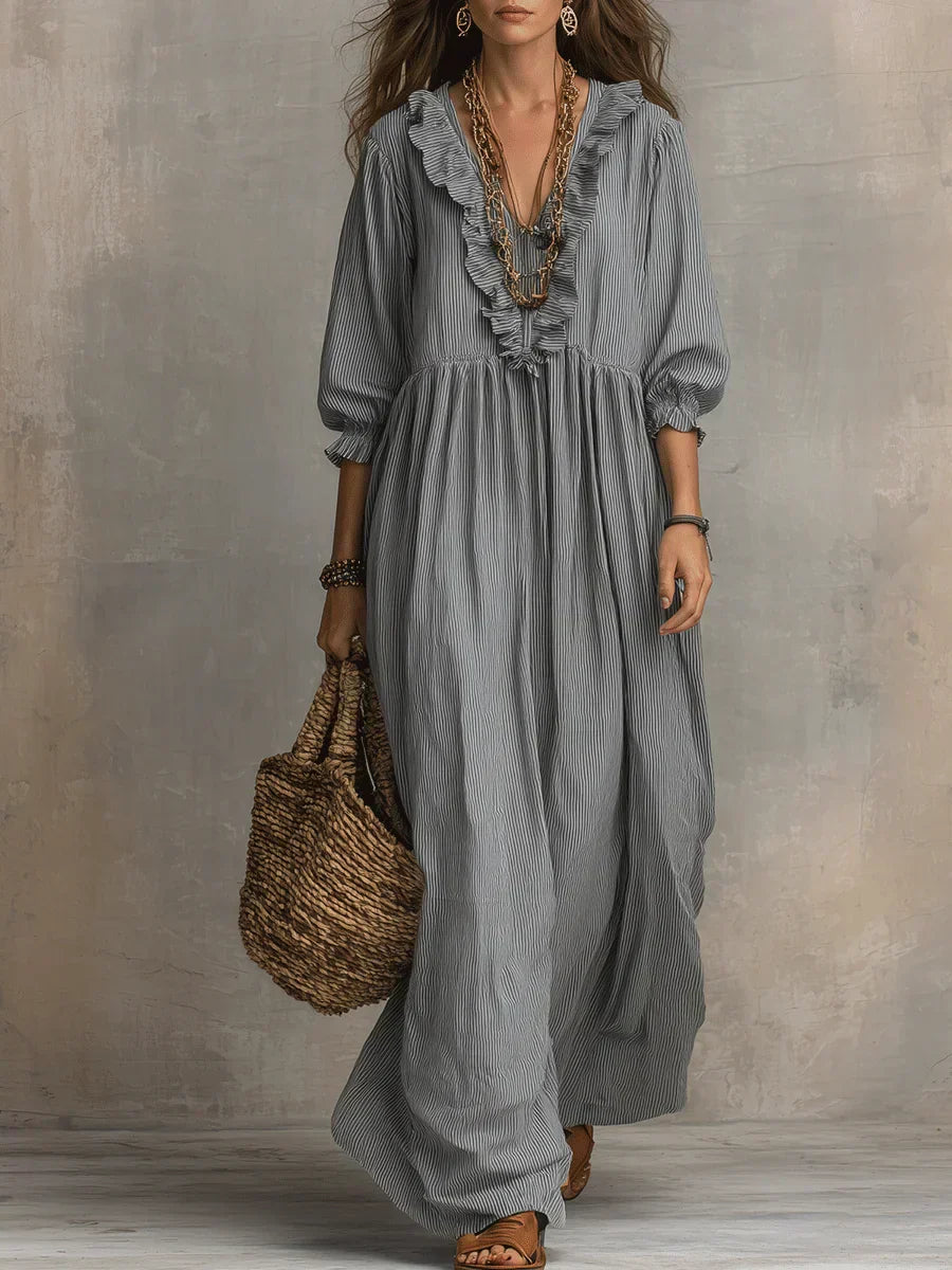 Elowen | Robe Maxi à Manches Longues Boho