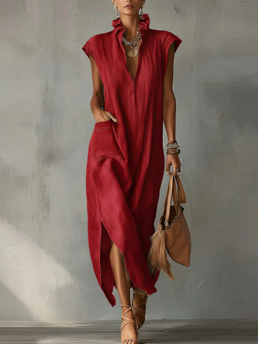 Elara | Robe Maxi Printemps Volantée