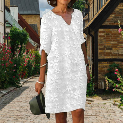 Maira – Robe Florale à Ajustement Confortable