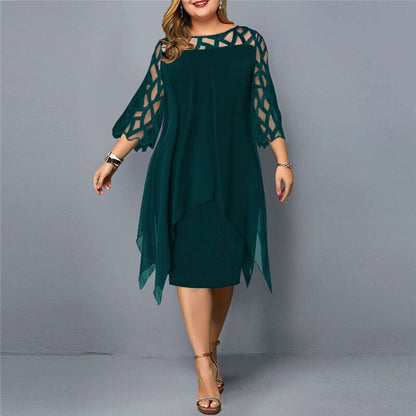 Kirsty | Élégant Robe Midi Grande Taille pour Femmes Modernes