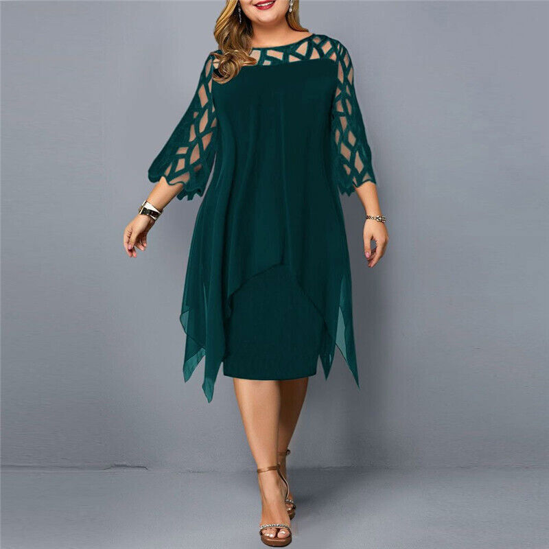 Cathryn - Élégant Robe Midi en Grande Taille