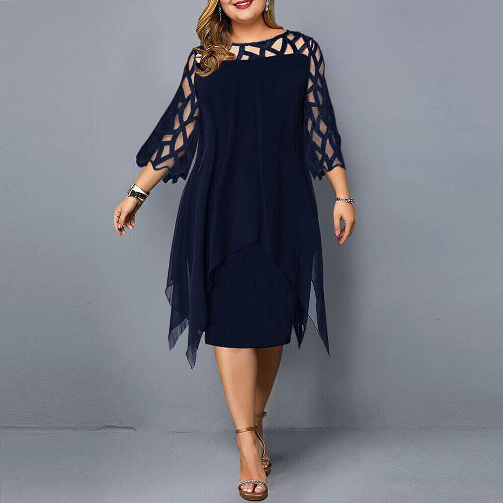 Cathryn - Élégant Robe Midi en Grande Taille