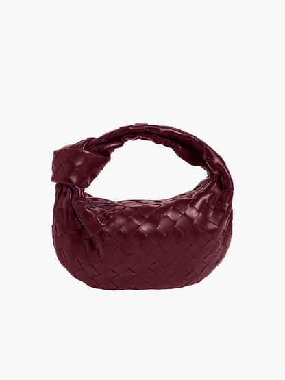 Sac à Main Tissé pour Femme avec Poignée Nouée et Forme Courbée