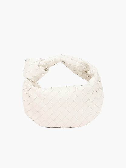 Sac à Main Tissé pour Femme avec Poignée Nouée et Forme Courbée