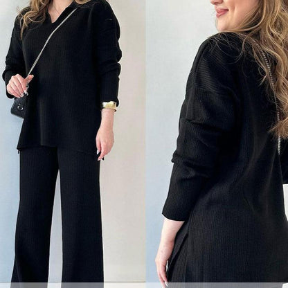 Erin - Ensemble Décontracté Deux Pièces avec Décolleté en V
