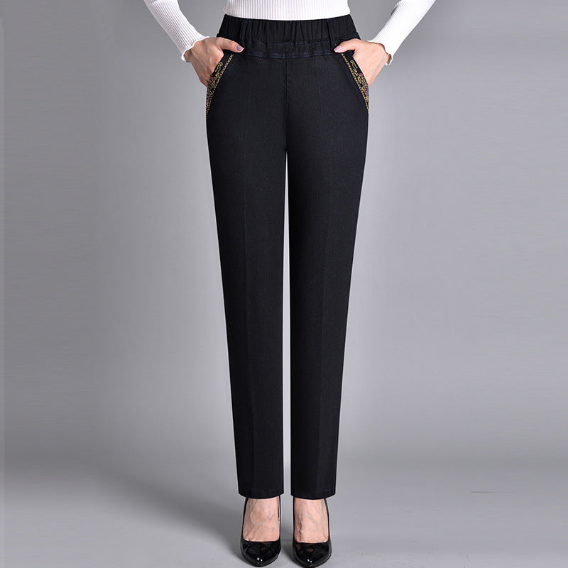 HARPER – PANTALONS EN DENIM ÉLASTIQUE HAUTS