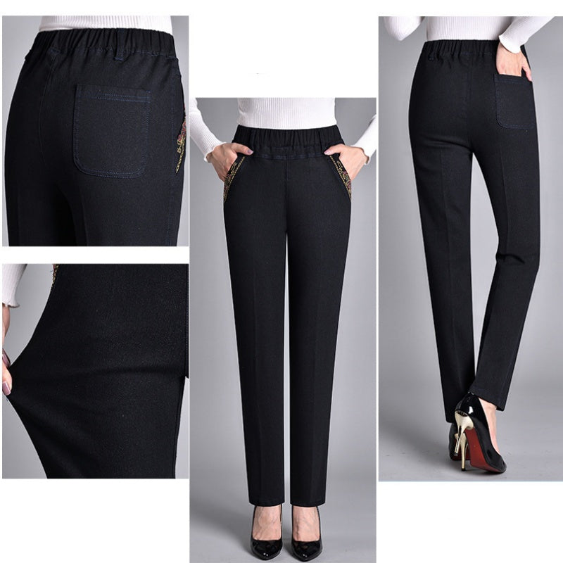 HARPER – PANTALONS EN DENIM ÉLASTIQUE HAUTS