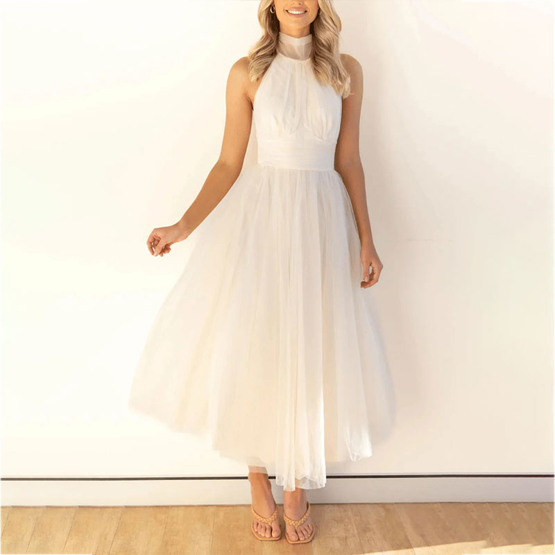 Robe Aria-Col Montant
