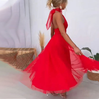 Robe Aria-Col Montant