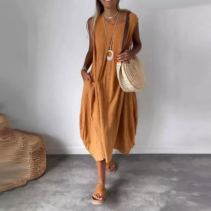 Noemi | Robe Casual Sans Manches avec Poches