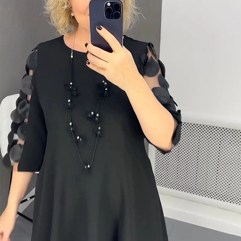 Demi | Robe Midi Évasée avec Décoration à Pois