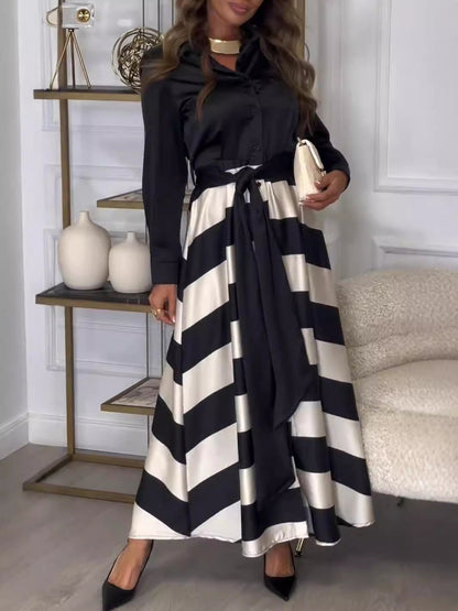 Yvonne | Robe Maxi à Rayures