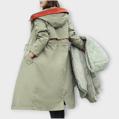 Parka d'Hiver Longue en Similicuir
