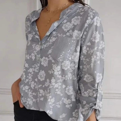 BLOUSE FLEURIE À MANCHES LONGUES FRIEDLINDE