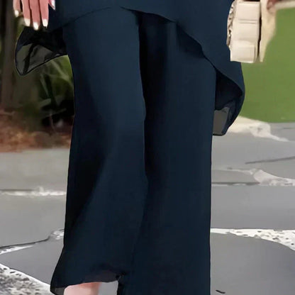Costume avec pantalon palazzo drapé