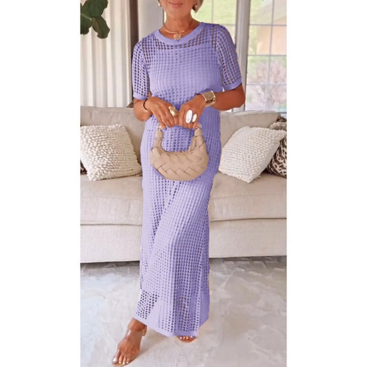 Robe Maxi Longue Bethany™ Découpée avec Robe Intérieure Offerte