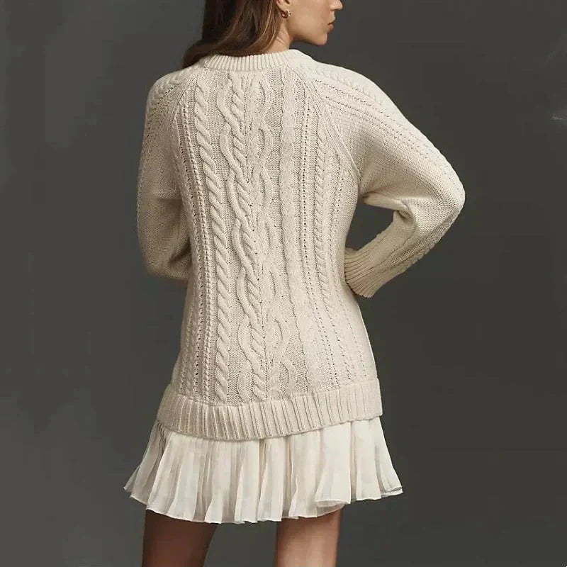 La Robe A-Ligne en Tricot à Câble - La Robe en Pull Flatteuse