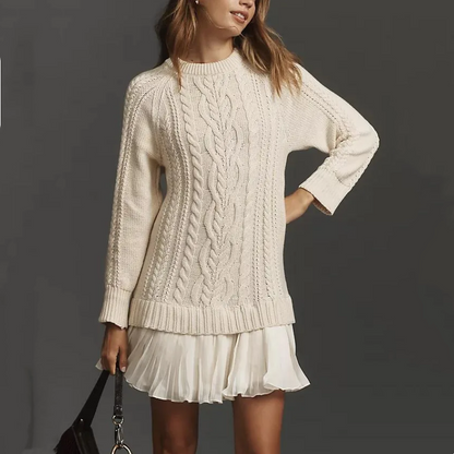 La Robe A-Ligne en Tricot à Câble - La Robe en Pull Flatteuse