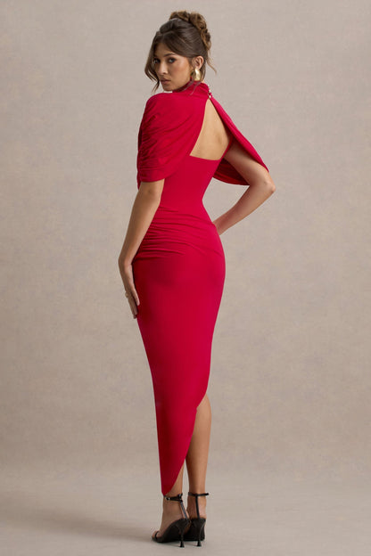 Taylor - Robe Maxi Asymétrique avec Cape Tordue