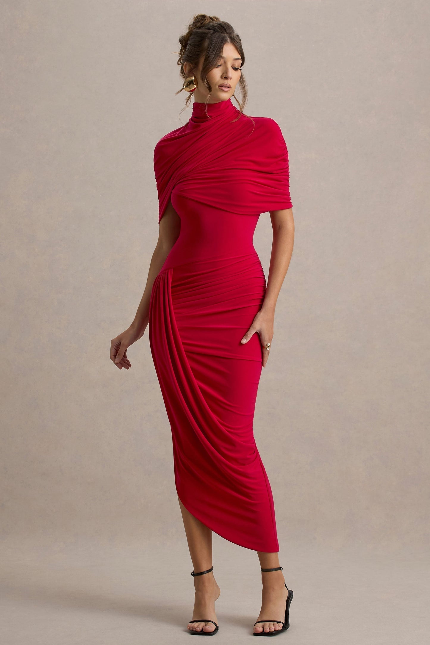 Taylor - Robe Maxi Asymétrique avec Cape Tordue