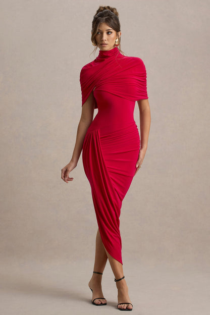 Taylor - Robe Maxi Asymétrique avec Cape Tordue