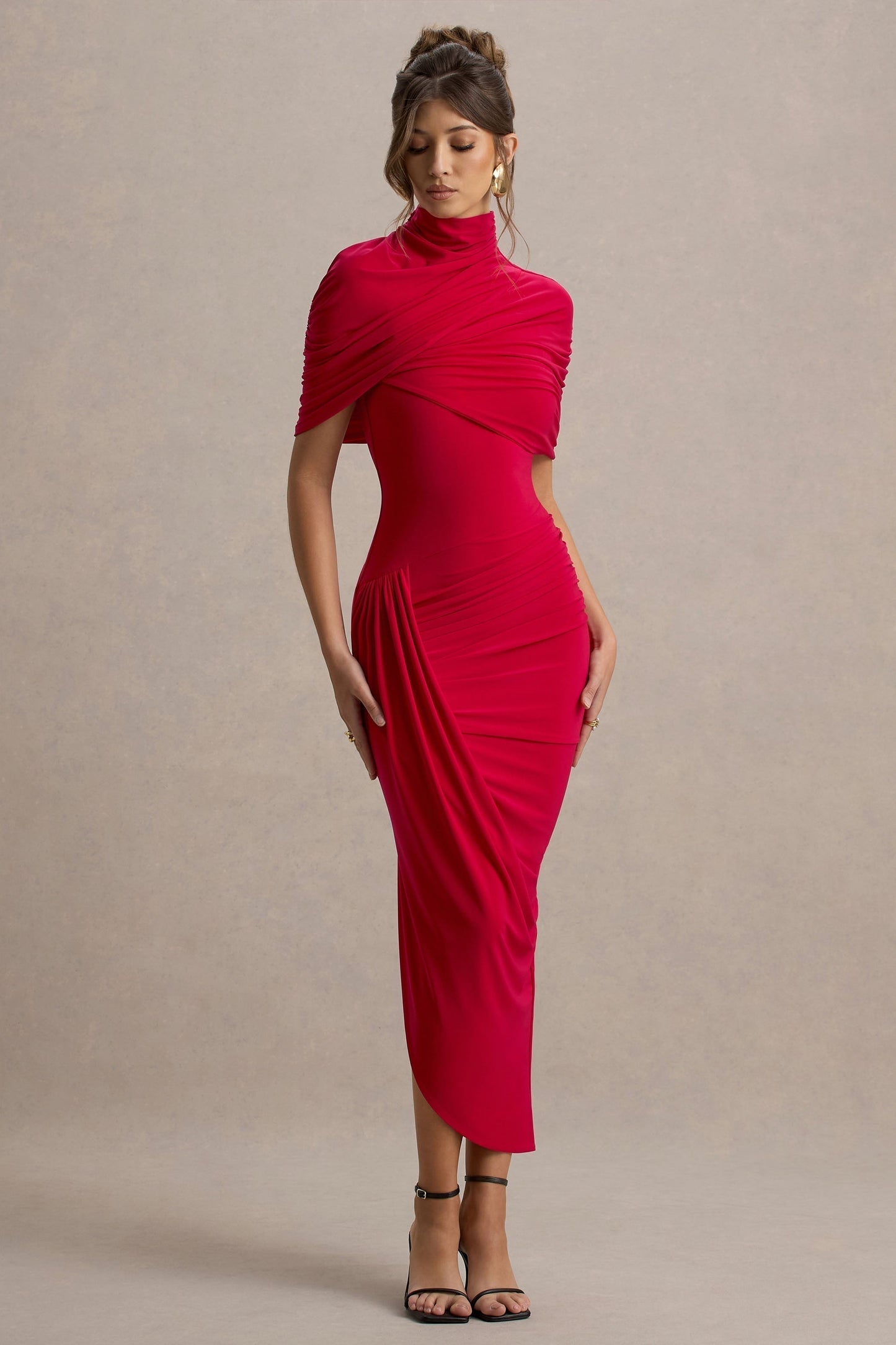 Taylor - Robe Maxi Asymétrique avec Cape Tordue