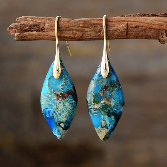 Boucles d'oreilles goutte d'eau en pierre naturelle
