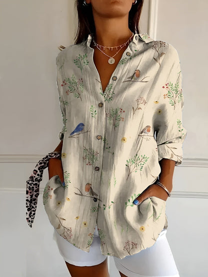 BLUSE FLORALE DESIREE AVEC PATTE DE BOUTON