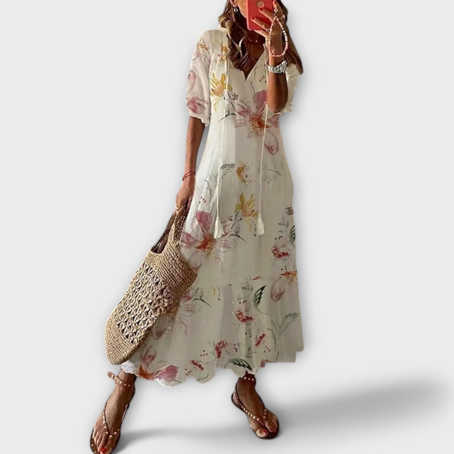 Helga | Robe Maxi Bohémienne Élégante
